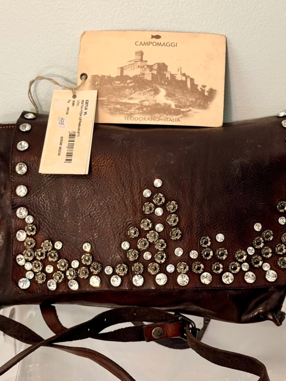CAMPOMAGGI Italian Studded Leather Purse &Pouch - Picture 1 of 12